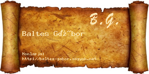 Baltes Gábor névjegykártya
